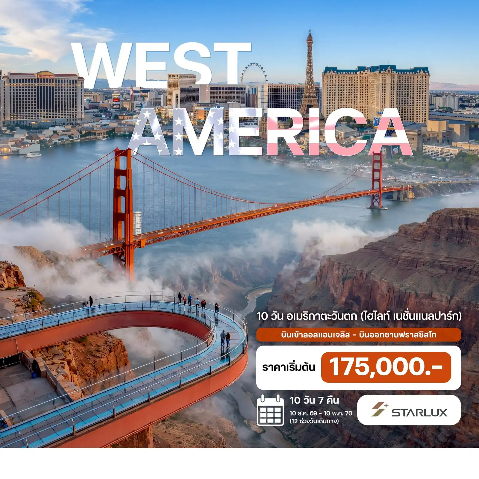 10 วัน อเมริกาตะวันตก (ไฮไลท์ เนชั่นแนลปาร์ก)